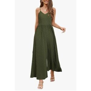 Elegant Green Polka Dot Jumpsuit
